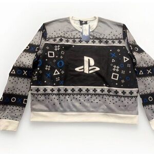 ThinkGeek PlayStation Men’s XXXL Gamer Gear Lightweight Gray Crewneck NWT